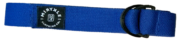 Royal Blue Belt With Carbon Fiber Double D Ring Buckles