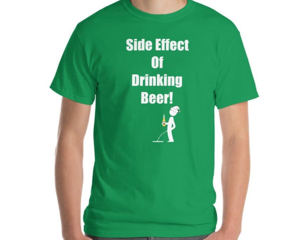 Men's green Christmas Shirt Side Effect Of  Beer Santa Hat Edition 