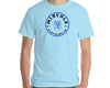 Sky blue tshirt with black circle MIRYKLE logo 