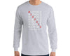 Sports grey long sleeve tee shirt with white MIRYKLE and red diagonal slant in the middle.