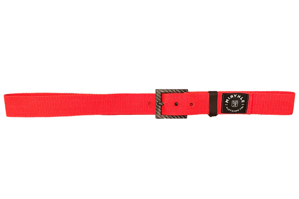 Hypoallergenic Red Cloth Belt With Carbon Fiber Buckle