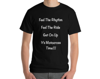 Feel The Rhythm Feel The Ride Short Black Sleeve T-Shirt cool runnings saying