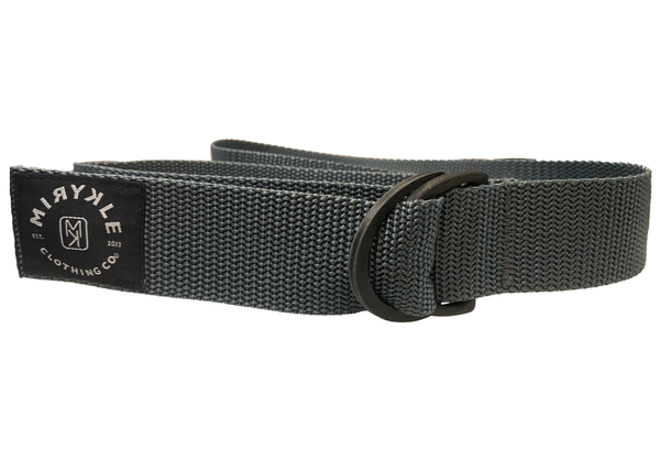 Charcoal Belt With Carbon Fiber Double D Ring Buckles