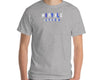 Men's Classic sports grey T-Shirt Blocked White And Blue MIRYKLE clothing co action sports brand