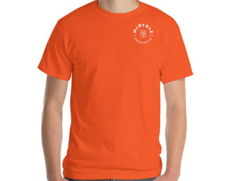 Men’s Orange T-shirt With White MIRYKLE Clothing Co Logo