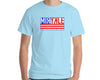 Men’s light blue T-shirt with MIRYKLE Clothing Co. American Flag graphic