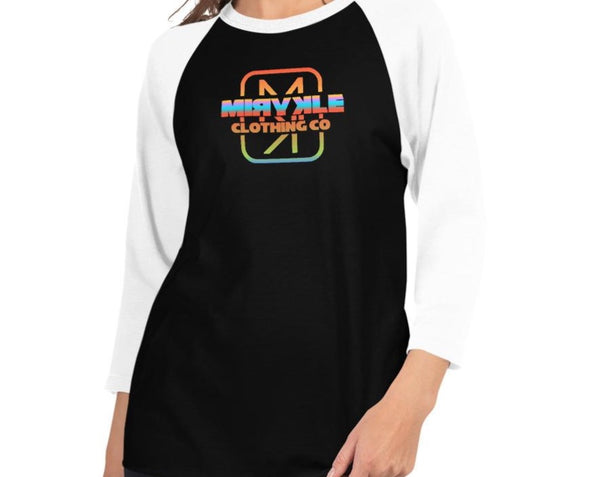 Women’s 3/4 Sleeve Baseball T-shirt Color Wheel MIRYKLE