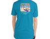 Women’s Aqua Colored T-shirt With Just Another Day In Paradise Along With Spirits, Tacos And The Sunset On The Beach